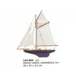 Half hull sailing boat "Shamrock IV" 42x38x3.5cm