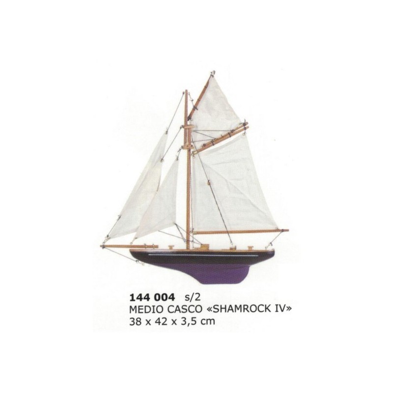 Medio velero "Shamrock IV" para pared 42x38x3.5cm