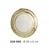 Polished brass porthole mirror ø20 cm