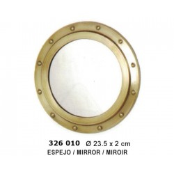 Mirror-window of brass ø23 cm