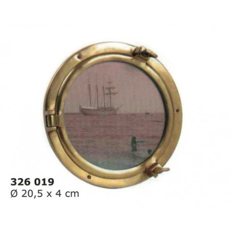 Brass porthole photo frame ø20 cm