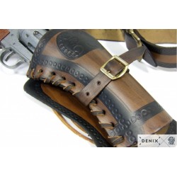 Leather cartridge belt for two revolvers (112cm)