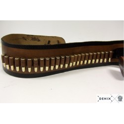 Leather cartridge belt for two revolvers (112cm)