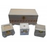 Set of wooden boxes: 1 large + 3 small