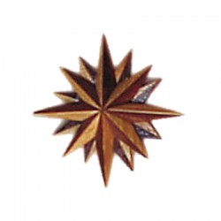 Miniature compass rose made of wood