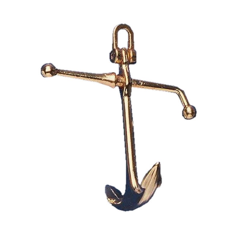 Miniature Admiralty anchor of gilded metal