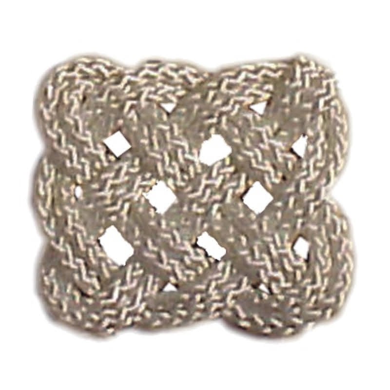 Square mat of white rope