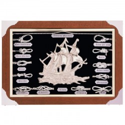 Knotboard with silvered sailboat and knots