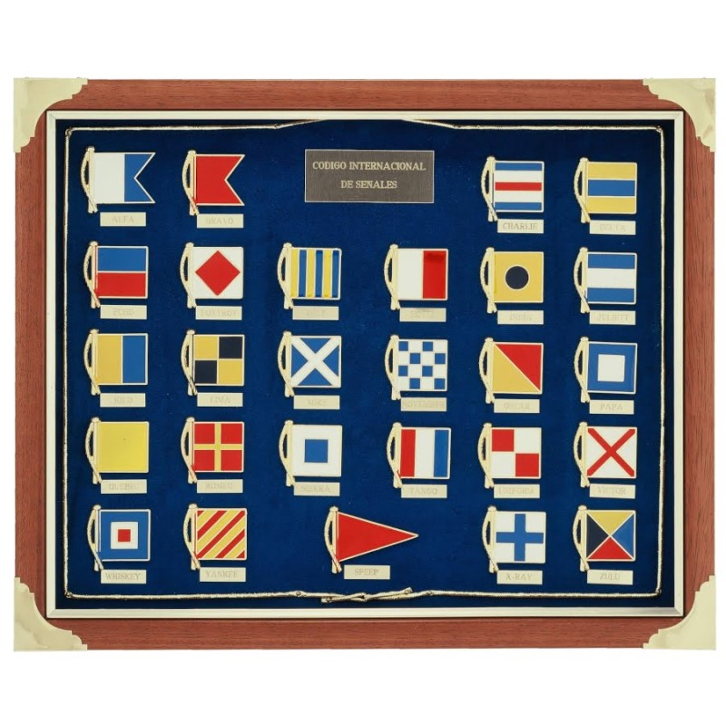 Frame showcase with nautical signal flags