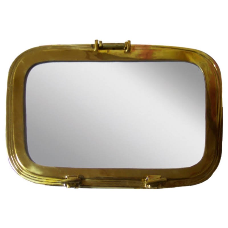 Portillo ojo de buey de latón con espejo 44x30x7cm