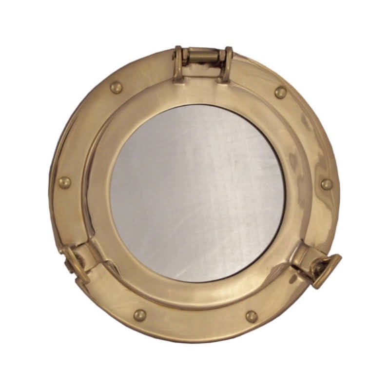 Brass porthole mirror 22cm