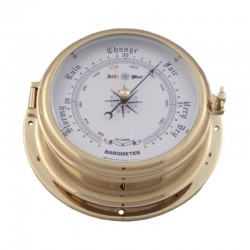 Polished brass barometer 14-18x7cm
