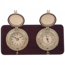 Weather station with barometer and clock 28x14x5.5cm