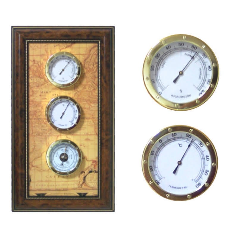 Weather station 45x23cm with thermometer, hygrometer and barometer