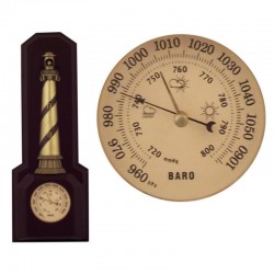 Wall brass lighthouse with barometer 35x13x5cm
