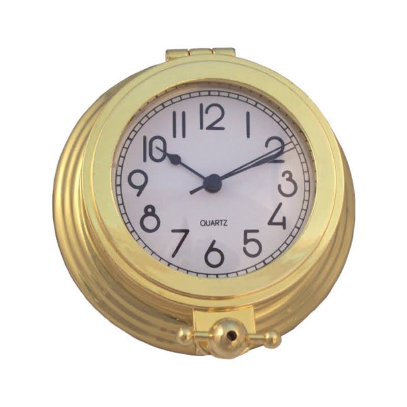 Gilded brass wall clock 11x4cm
