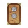 Weather station 28x18cm with clock and thermometer