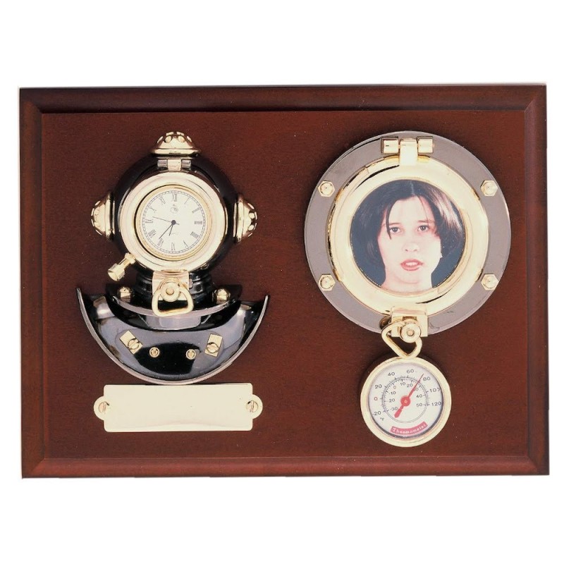 Metopa 22x17x6cm con escafandra, reloj, porta-foto y termómetro
