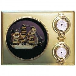 Metopa 22x17x4cm con reloj, higrómetro y velero
