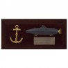 Peral Submarine and anchor on wall board of 19x9cm
