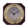 Paperweight brass porthole clock 11x11x7cm