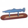 Peral submarine on wooden base of 25x10cm