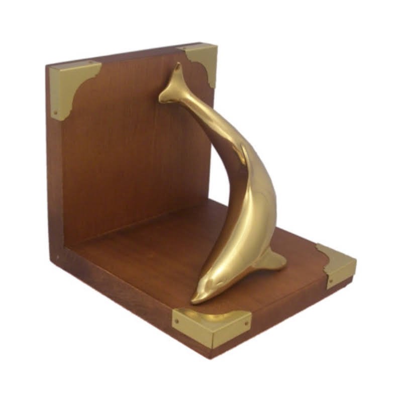 Sujetalibros con delfín de bronce 17x15x15cm