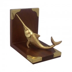 Sujetalibros con pez espada de bronce 17x15x12cm