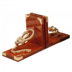 Pair of bookends with bronze Bowline knot