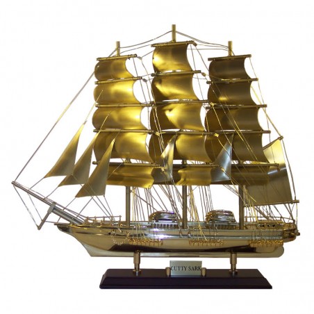 Sailboat "Cutty Sark" of polished brass 52x44x14cm