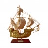 Caravel Santa Maria of brass, with leather sails