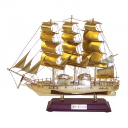 Sailboat made of polished brass 38x27x6cm