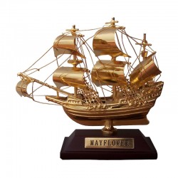 Velero "Mayflower" de latón dorado 10x8x4cm