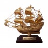 Sailboat "Mayflower" of gilded brass 10x8x4cm