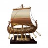 Viking sailboat of gilded brass 10x8x4cm