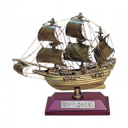 Velero "Mayflower" de latón viejo 10x8x4cm