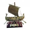 Viking sailboat of old brass 10x8x4cm