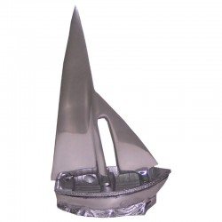 Sailboat made of polished aluminum 20cm