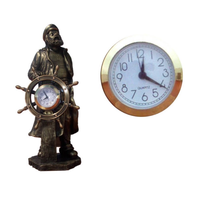 Captain with rudder wheel and watch 38x18x15cm
