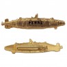 Alfiler submarino Peral, de metal dorado
