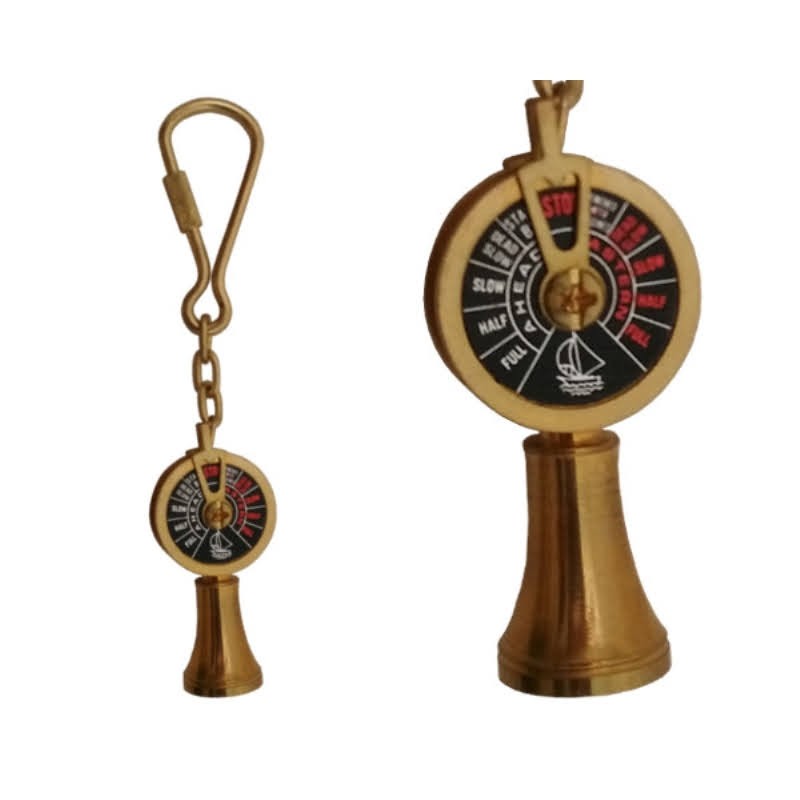Brass nautical keychain Engine order telegraph