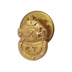 Pin Escafandra, de metal dorado