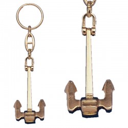 Keychain articulated Hall anchor, of gilded metal