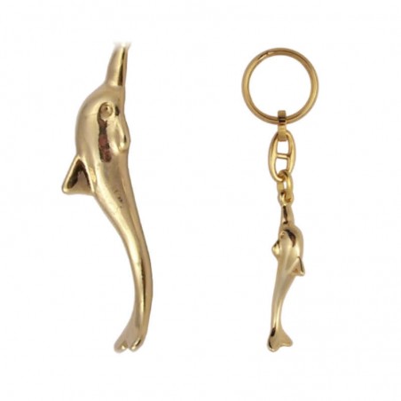 Keychain Dolphin, of gilded metal