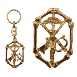 Keychain Christ of Spanish Legion, of gilded metal