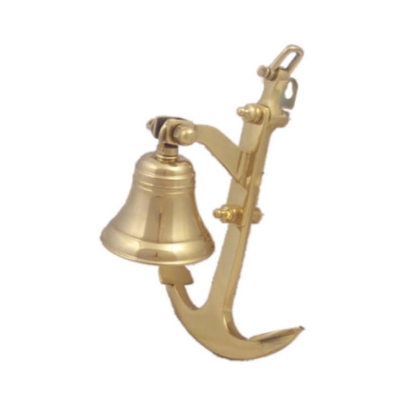 Bell with anchor, of brass, 24x16cm