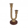 Brass candelabra with 2 candles, 21x8cm