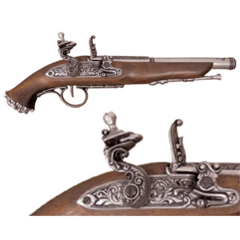 Flintlock pirate pistol, 18th. Century