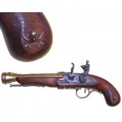Flintlock pirate pistol (left-handed), 18th. century