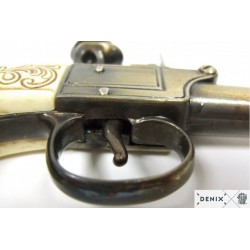 Pistola inglesa de bolsillo, Bunney s.XVIII (17cm)